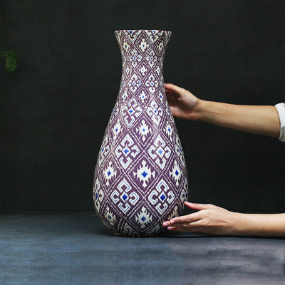 ikat ceramic vase