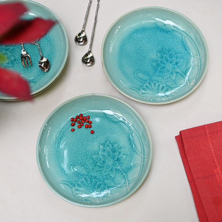 ceramic blue dinner plate