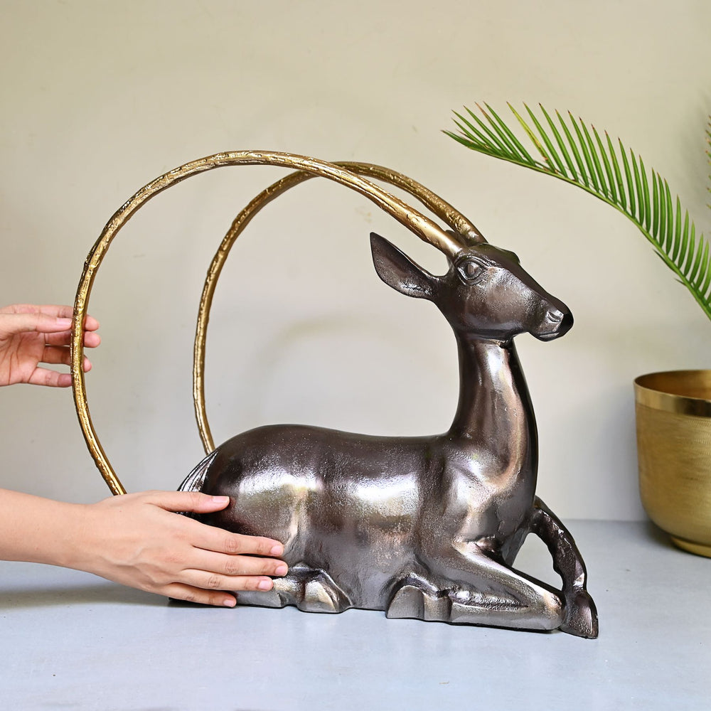 metal deer sculpture