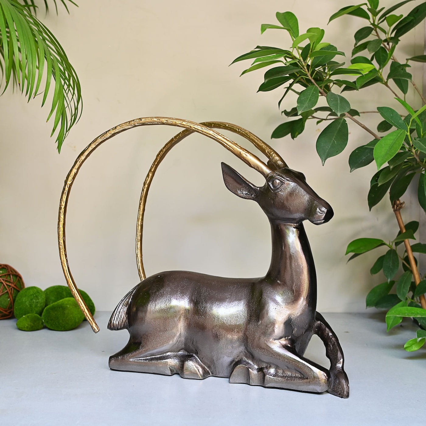metal deer sculpture