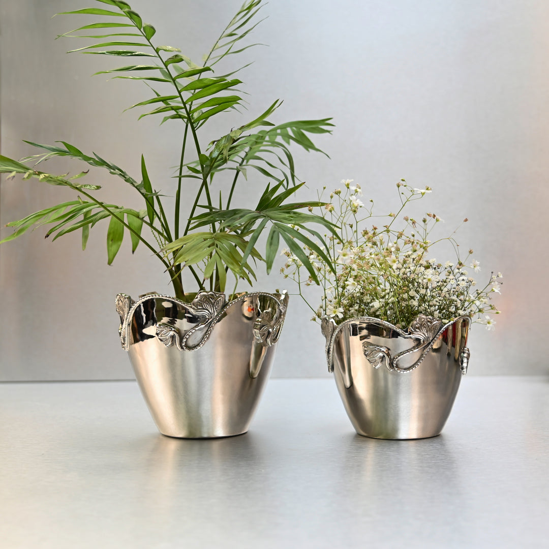 Tapered Brass & Steel Planter