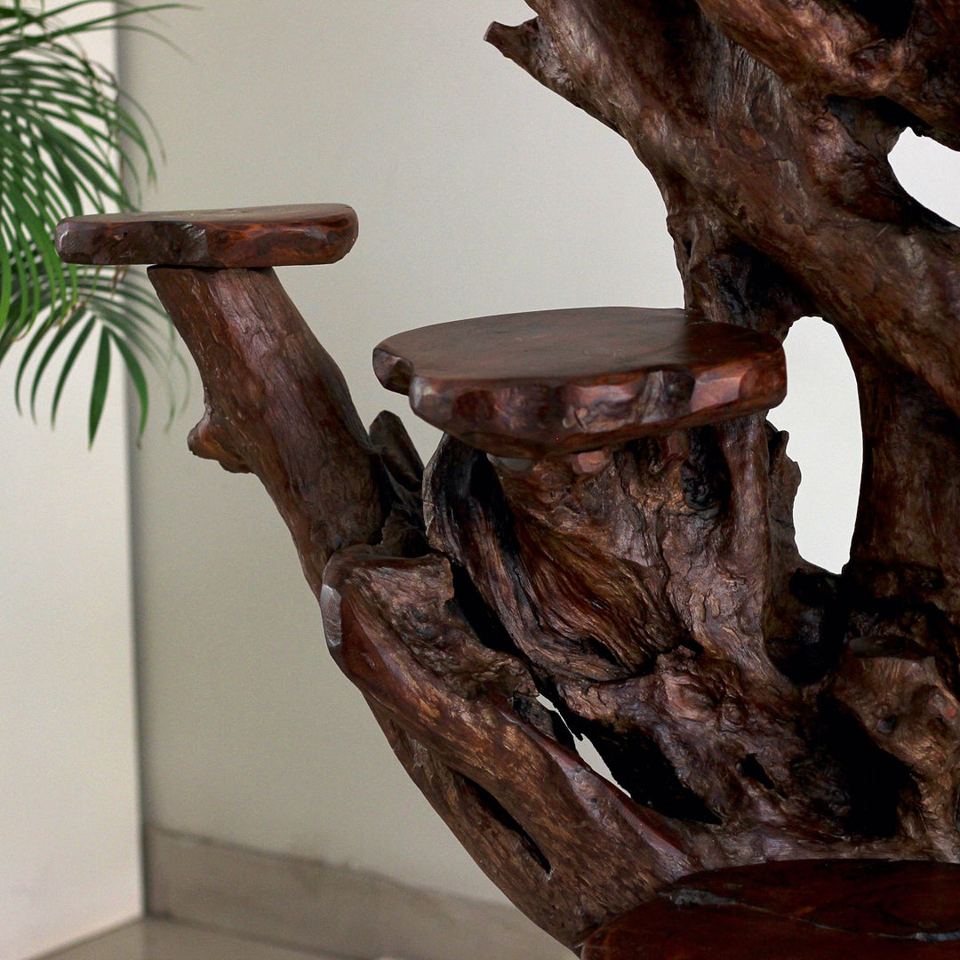 Wooden sculpture with natural patterns and textures