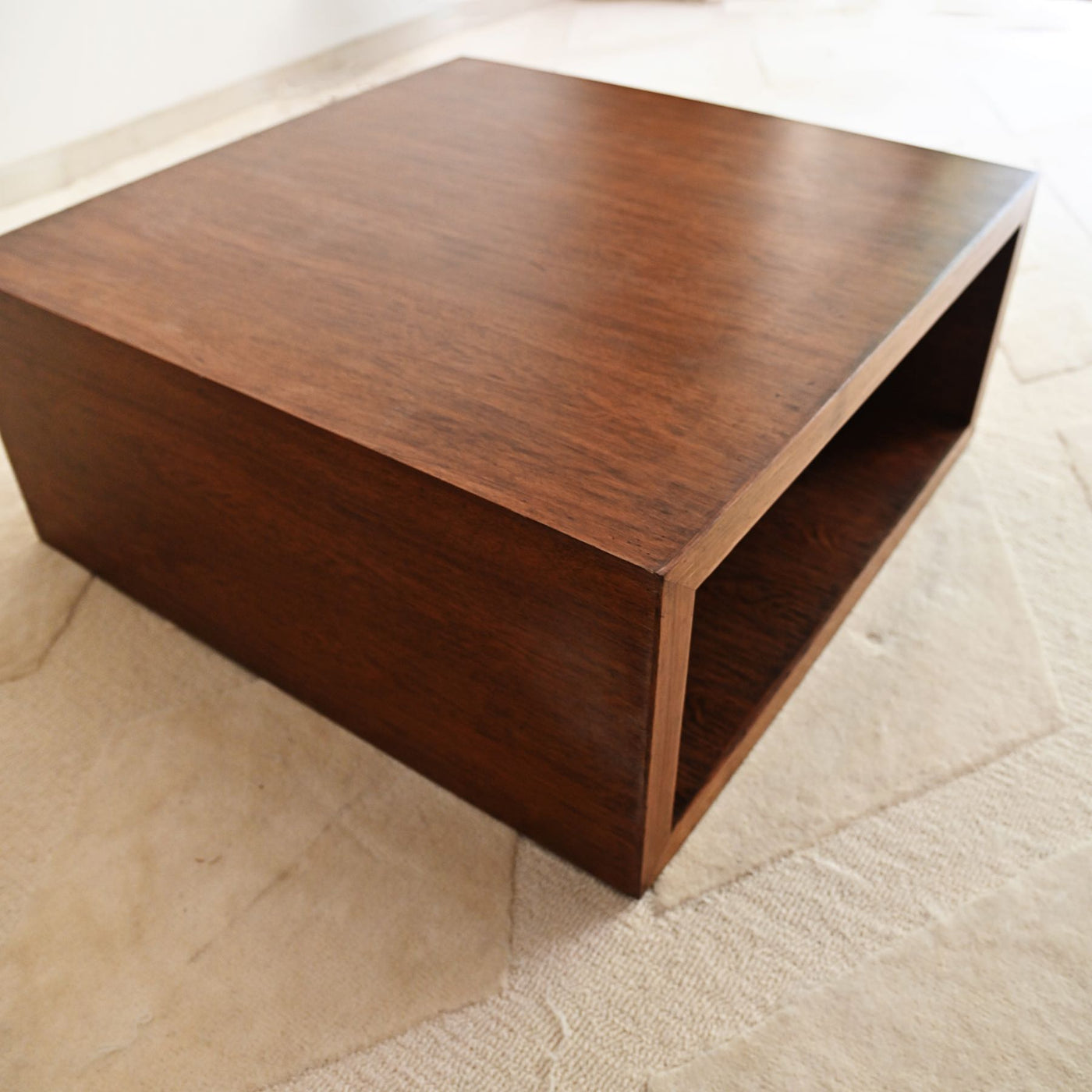 Teak wood coffee table with hollow storage space