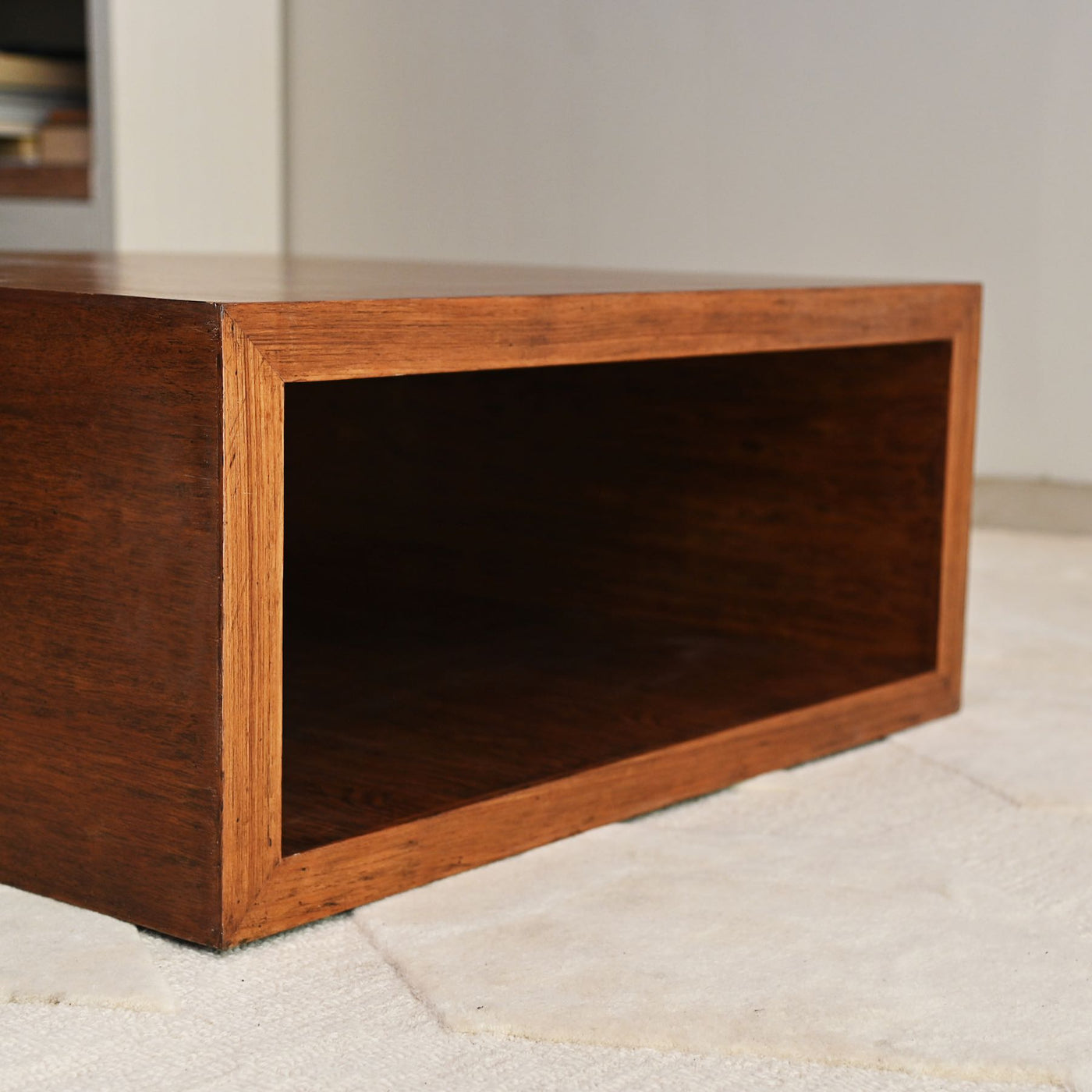 Teak wood coffee table with hollow storage space