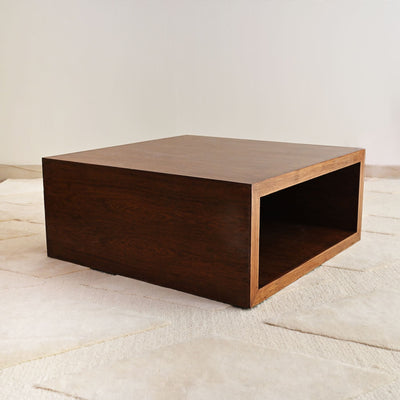 Teak wood coffee table with hollow storage space