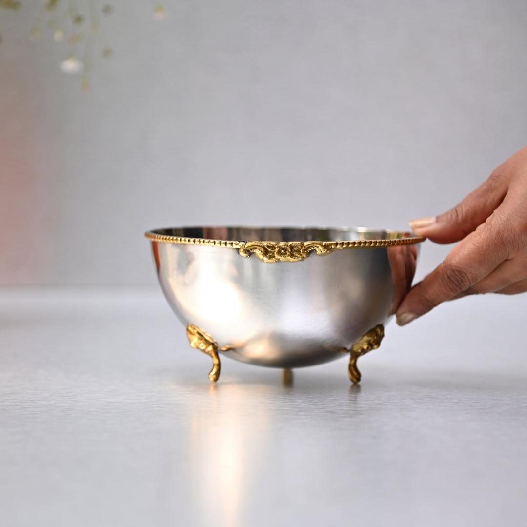 Two-Tone Brass Serving Bowl
