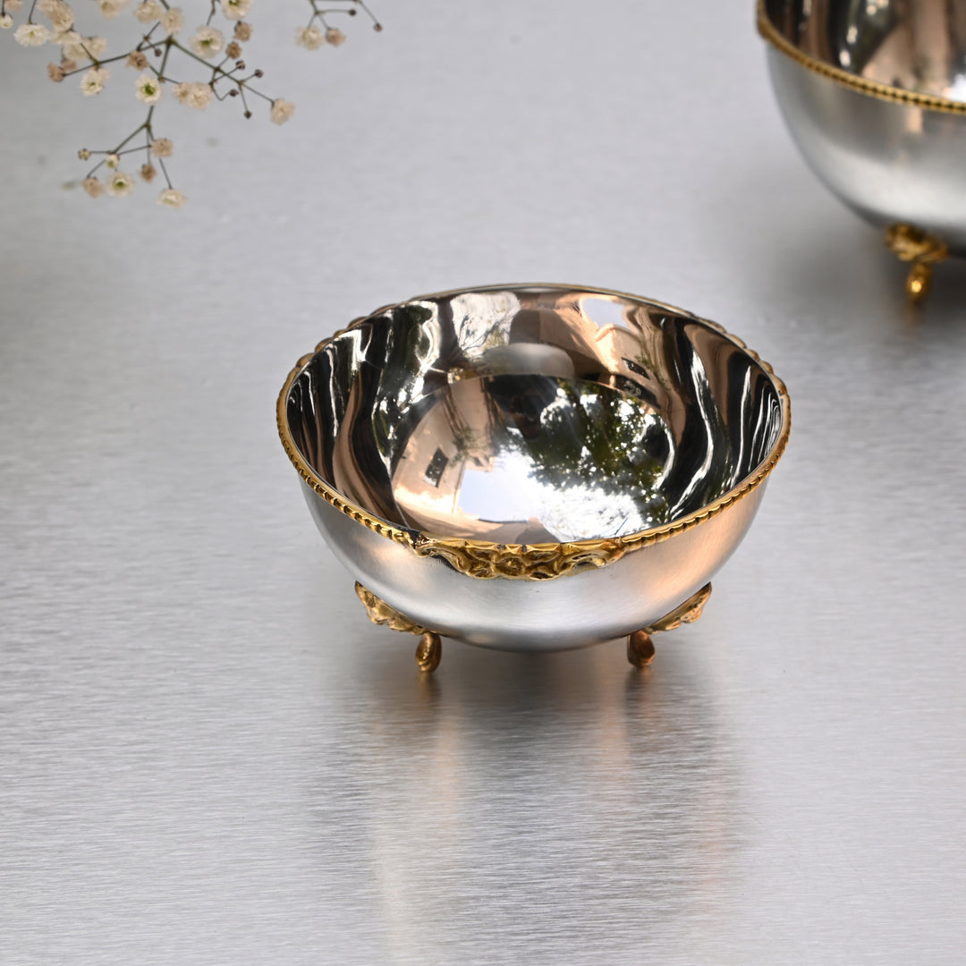 Two-Tone Brass Serving Bowl