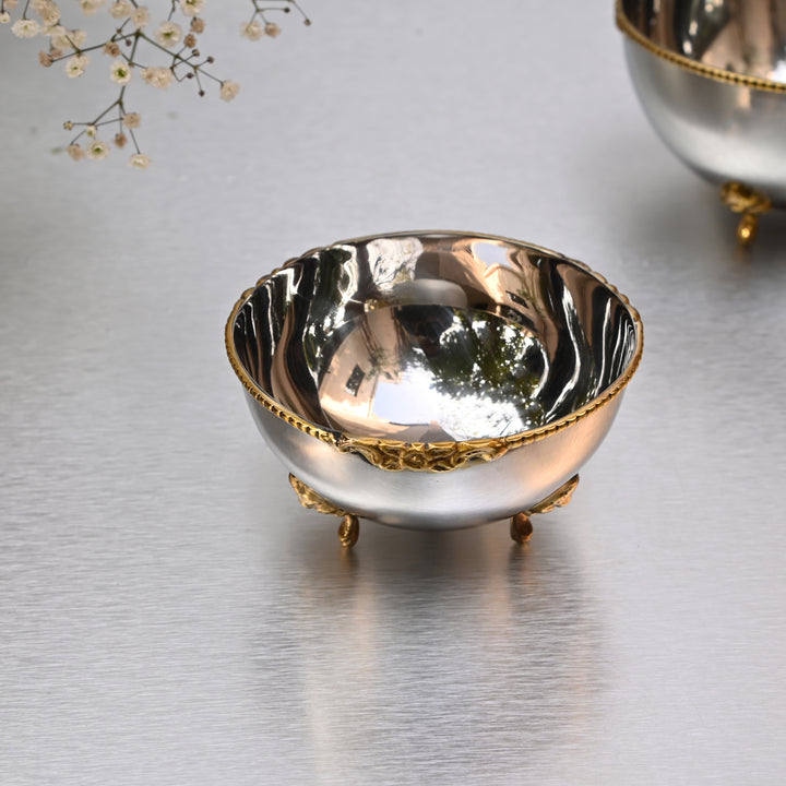 Two-Tone Brass Serving Bowl