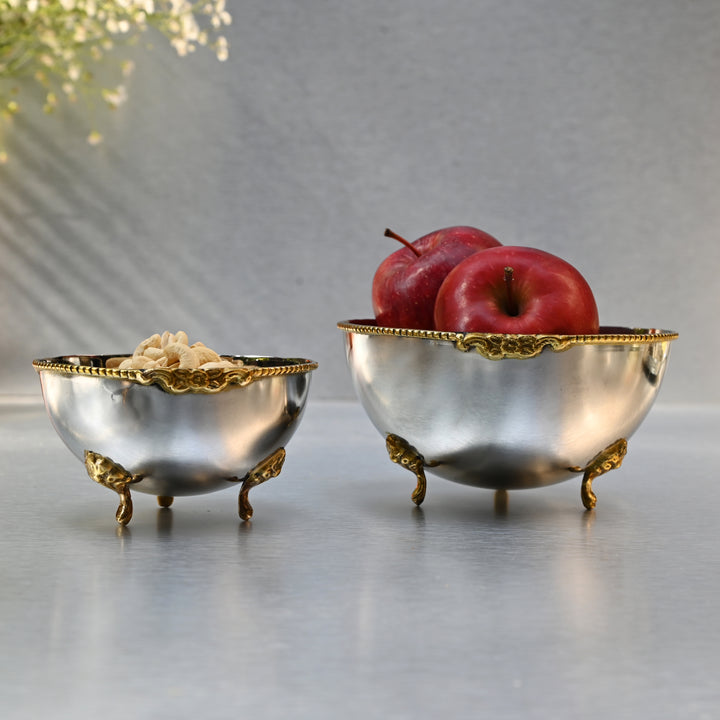 Two-Tone Brass Serving Bowl