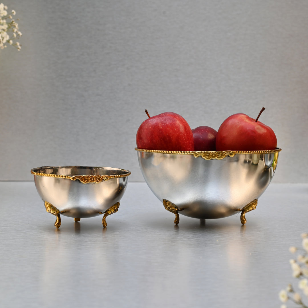 Two-Tone Brass Serving Bowl