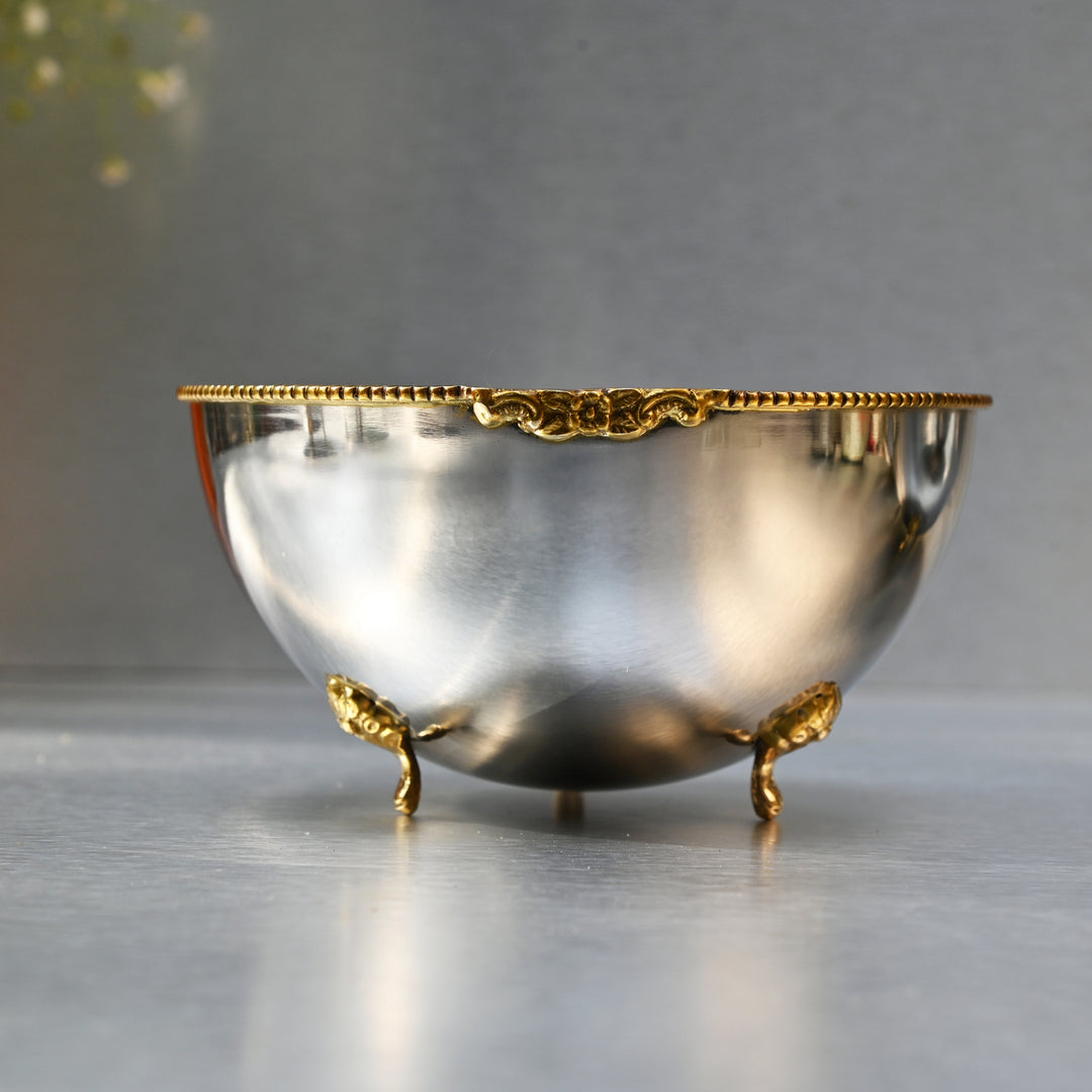 Two-Tone Brass Serving Bowl