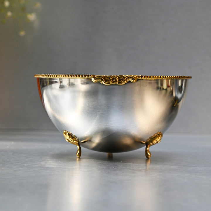 Two-Tone Brass Serving Bowl