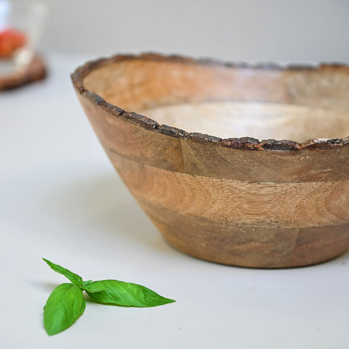 wooden serving bowl