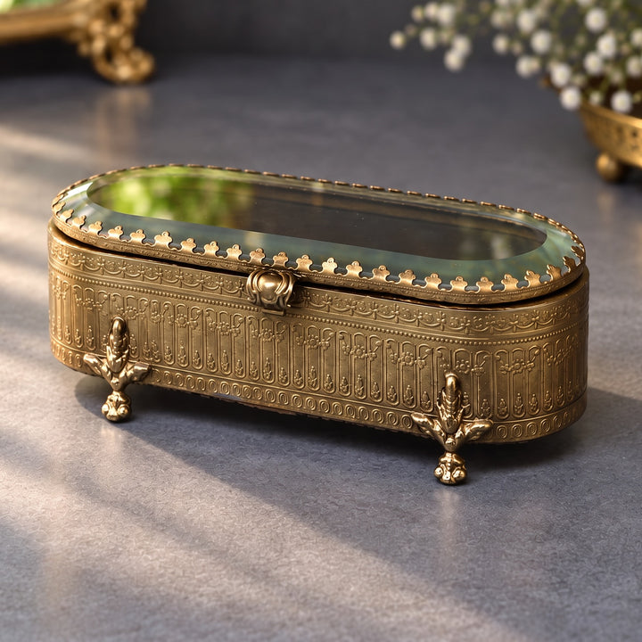 Oval Brass Trinket Box
