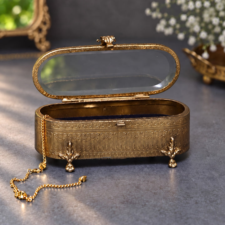 Oval Brass Trinket Box
