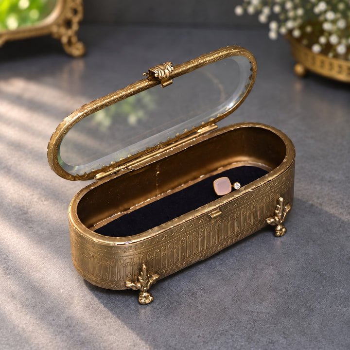 Oval Brass Trinket Box