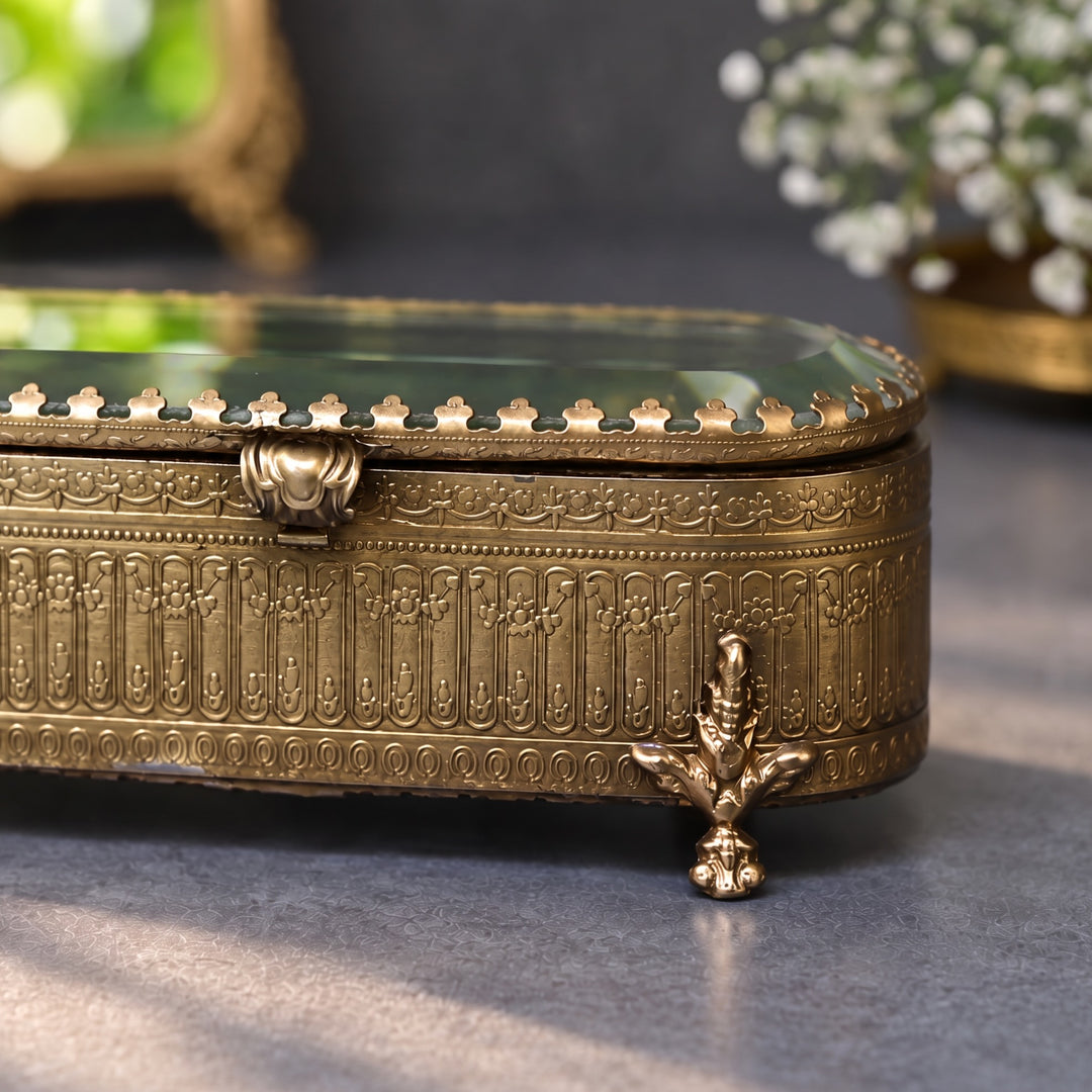 Oval Brass Trinket Box