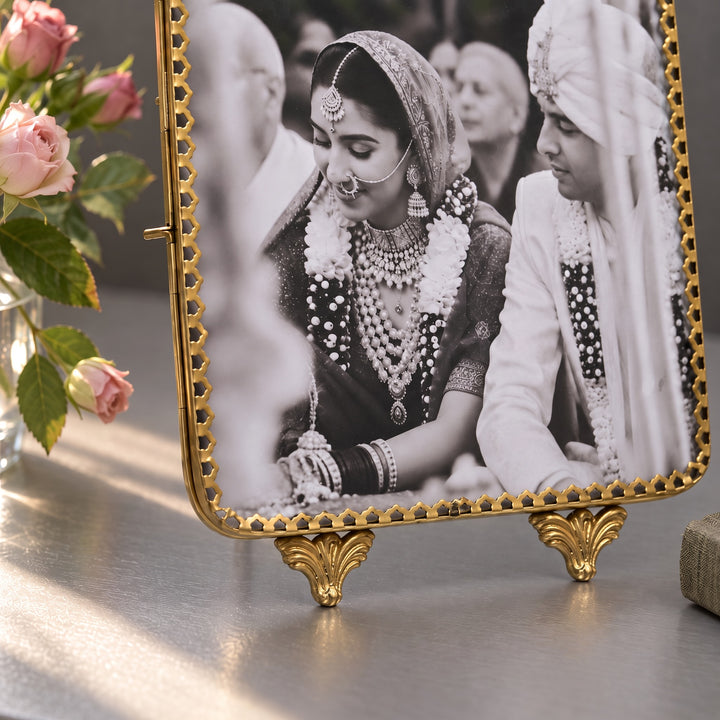 Ornate Square Brass Photo Frame