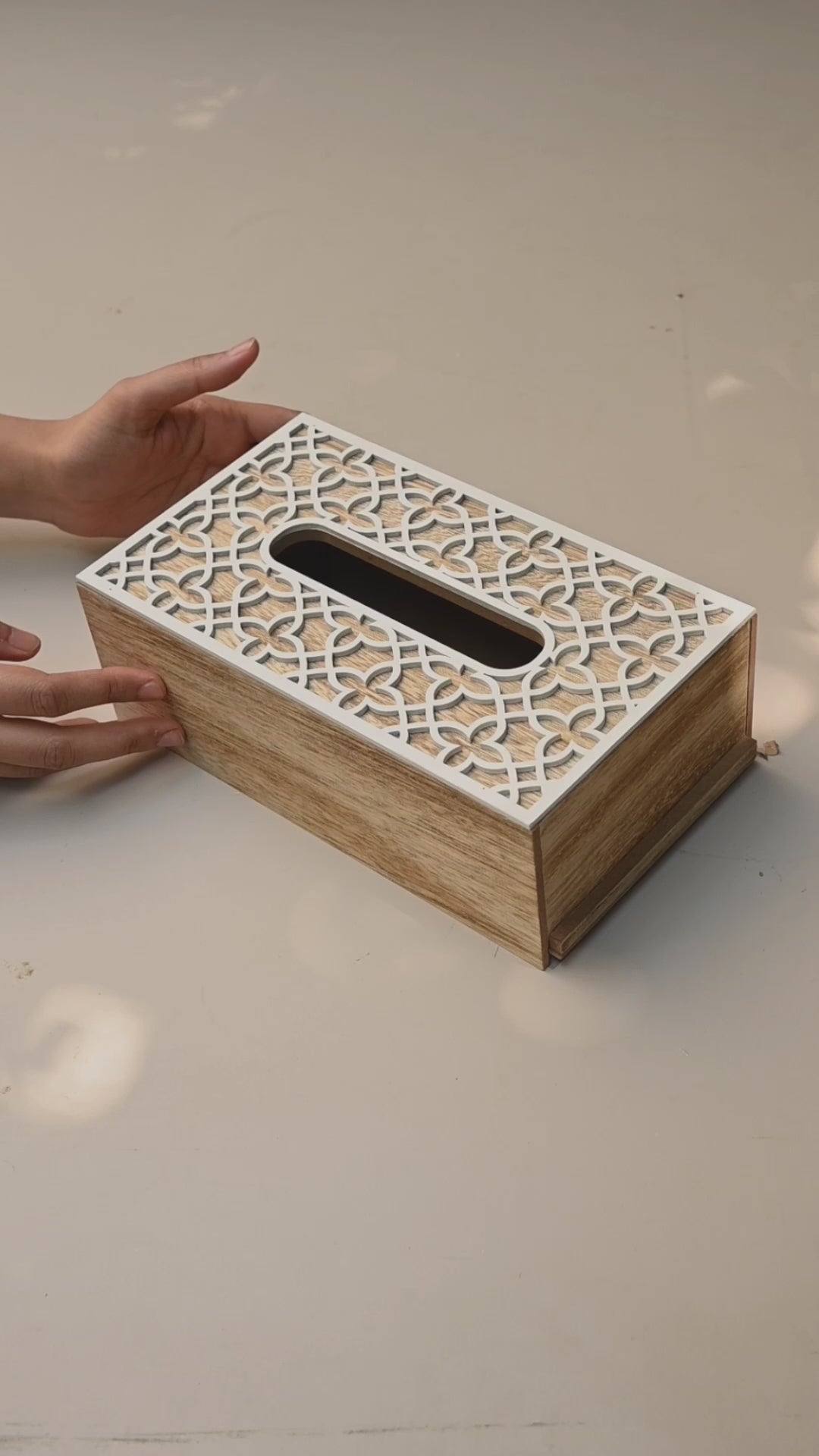 Cutwork Wooden Tissue Box