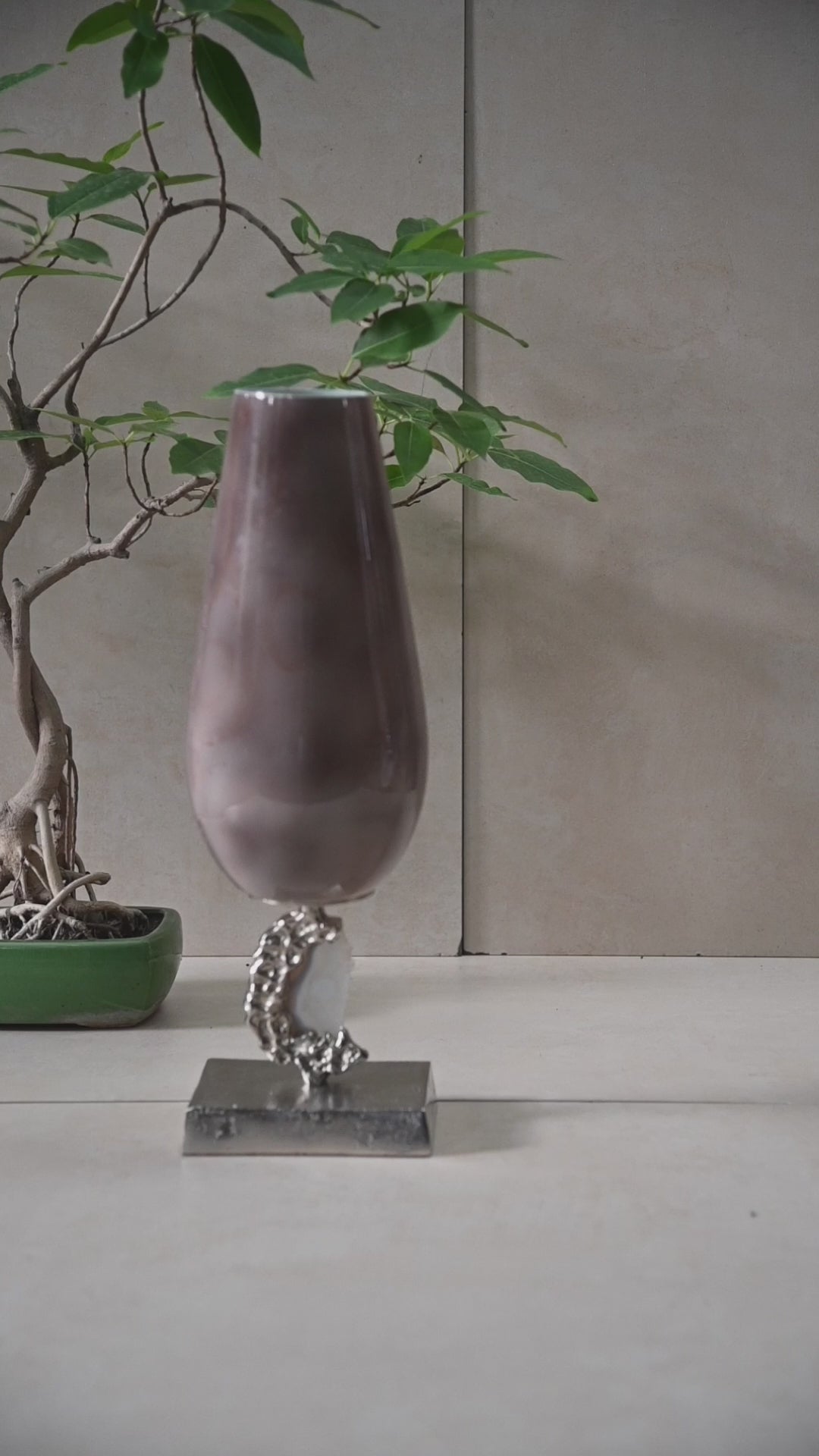 Tall Glass Hurricane Candle Stand