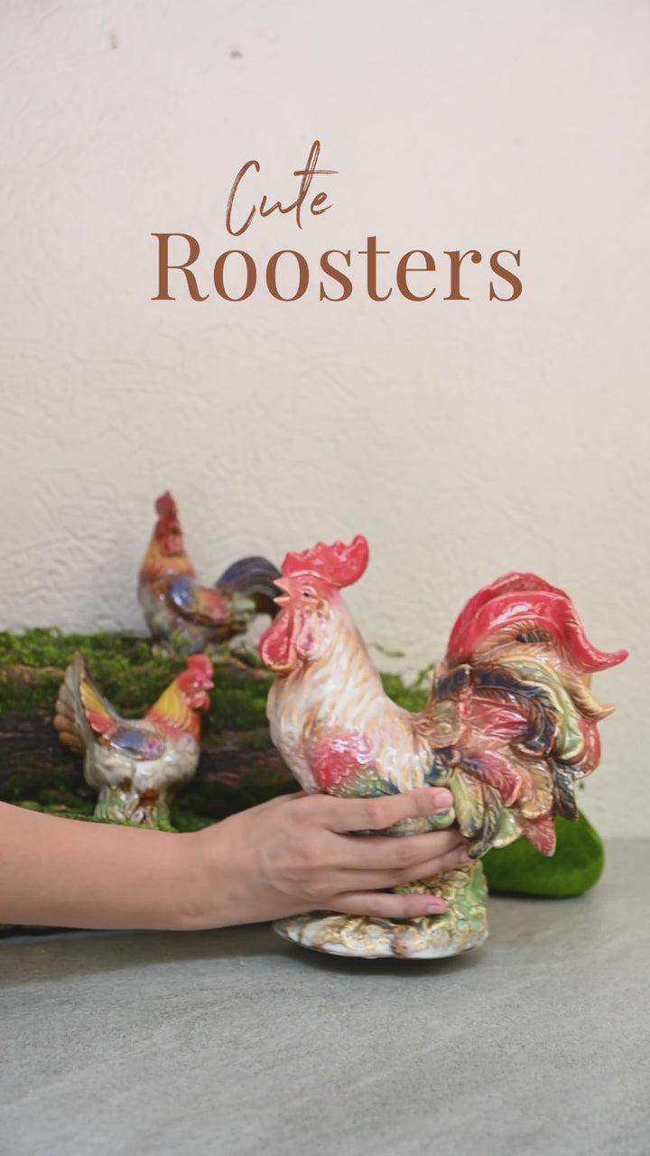 Ceramic Rooster Pair