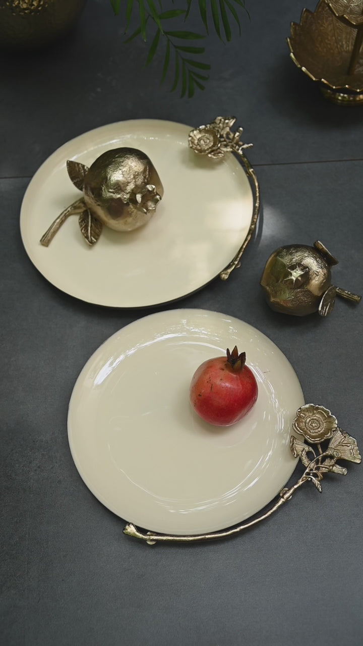 Gold Pomegranate Showpiece - Set of 2