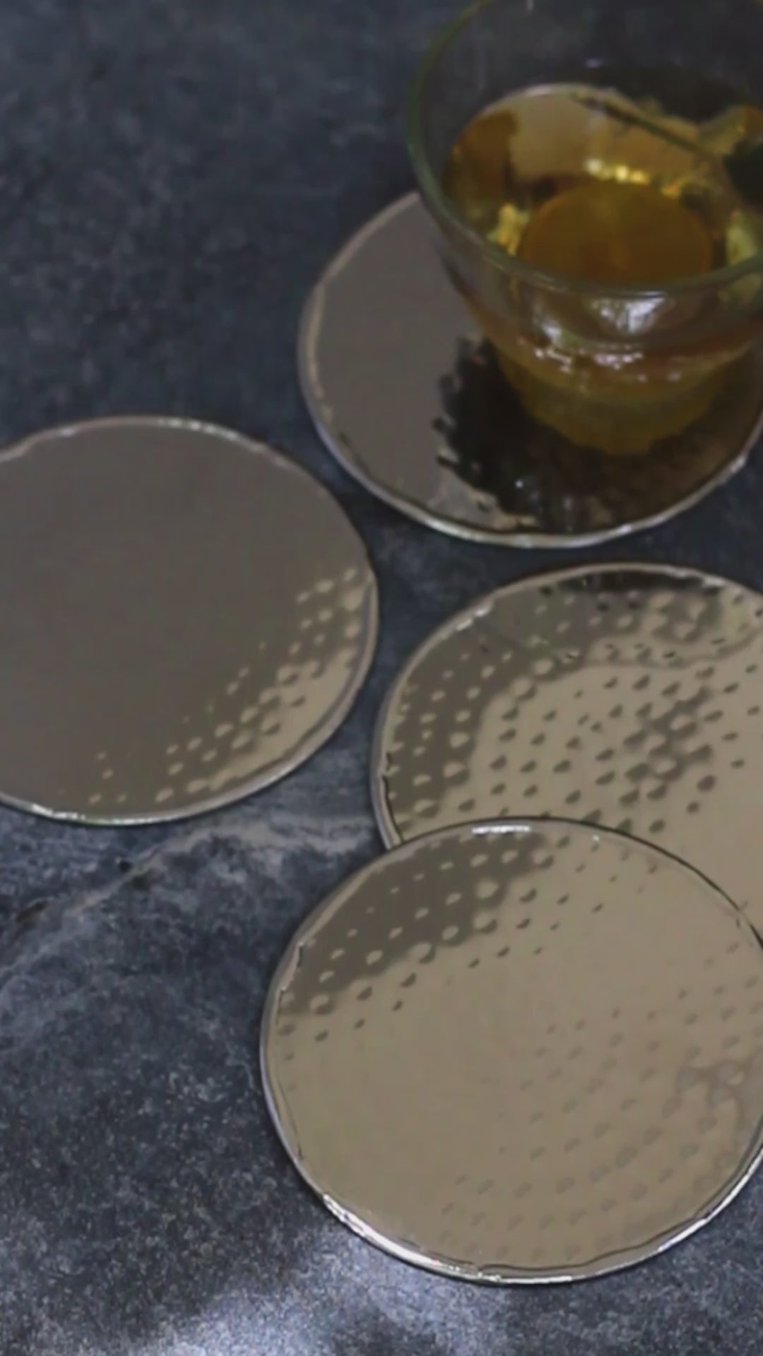 Hammered Silver Coasters - Set of 4