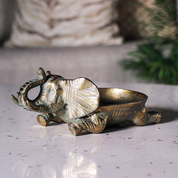 gold elephant decorative bowl