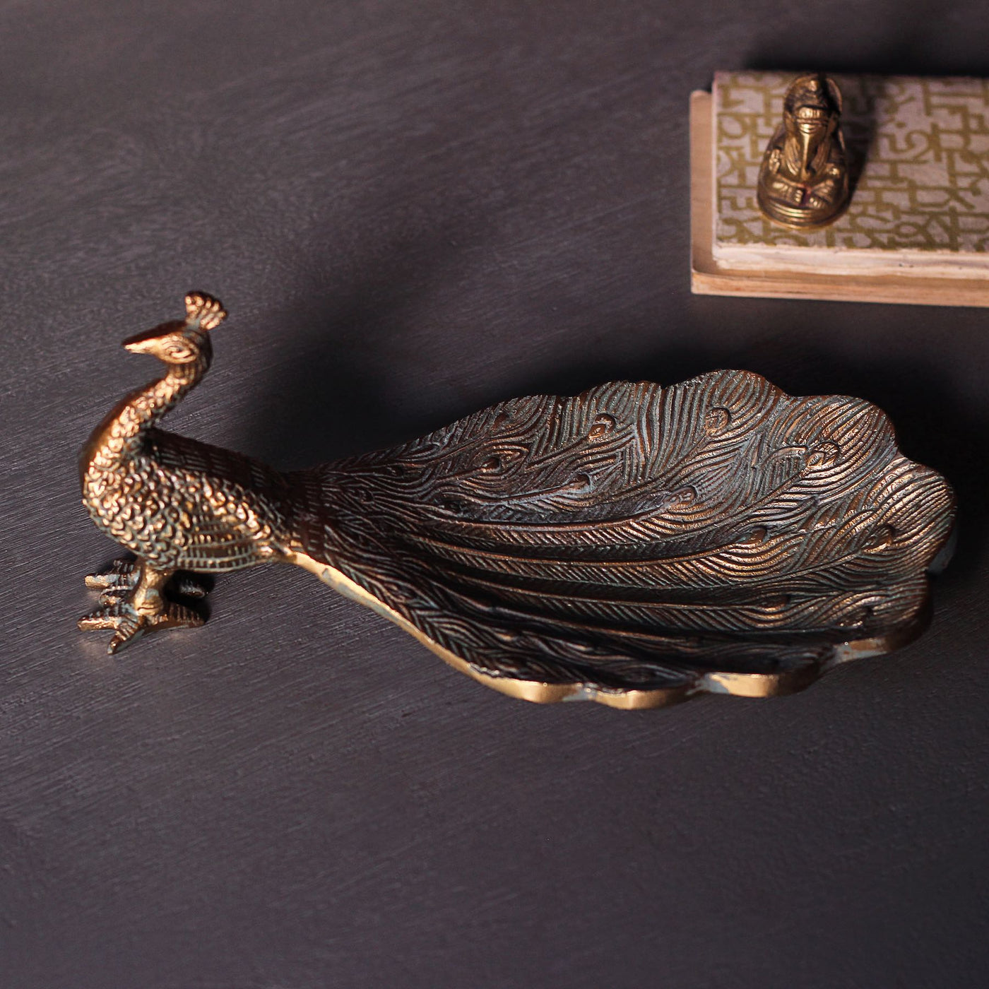 Antique Gold Peacock Showpiece