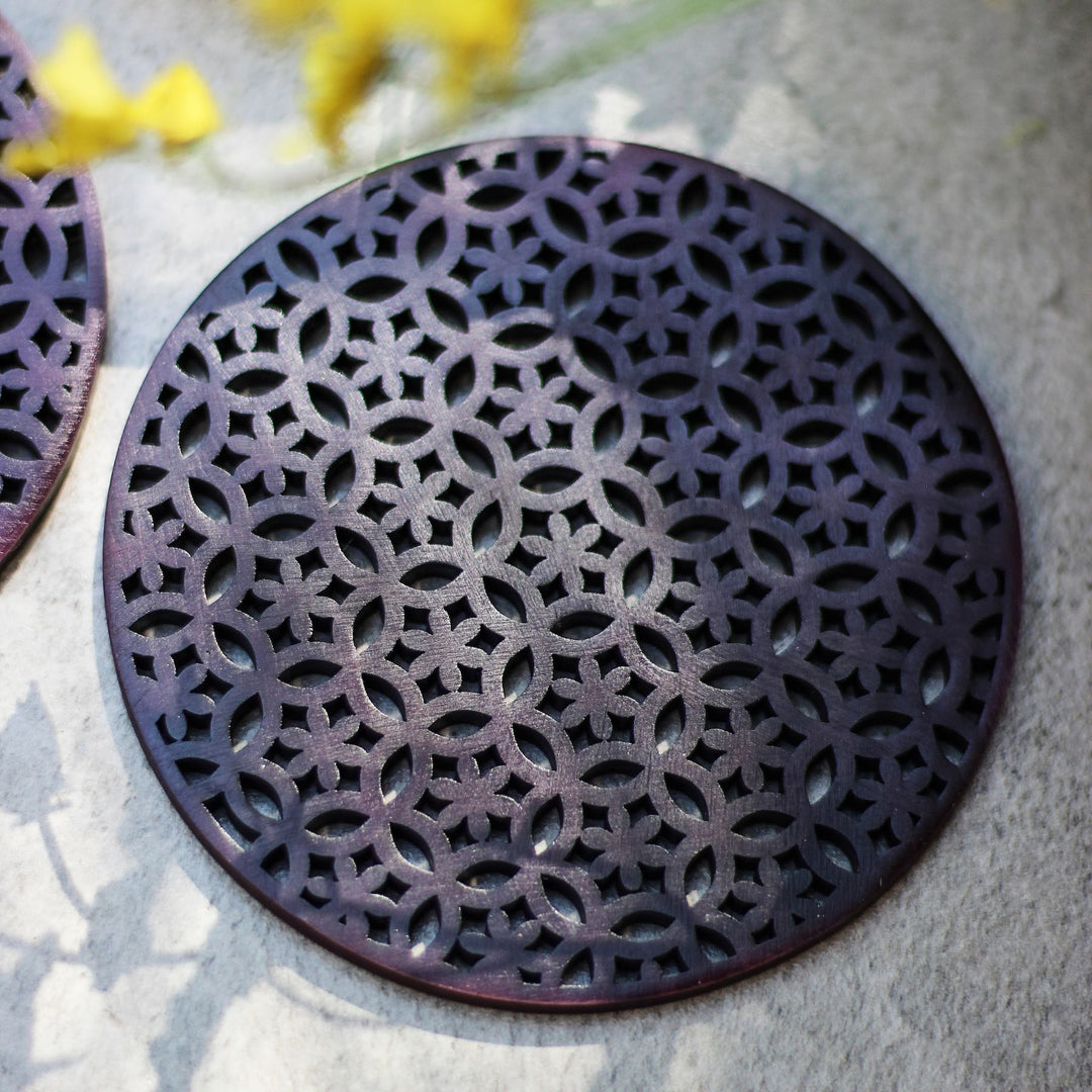 round black coasters with cutwork