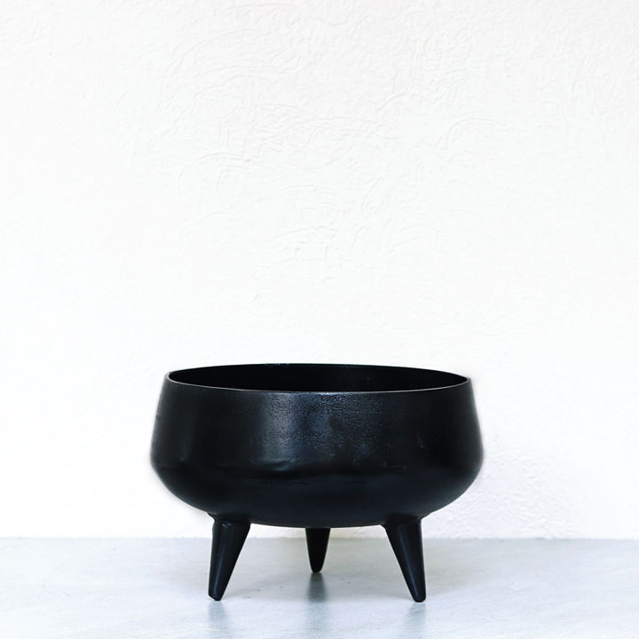 black tub metal planter with legs