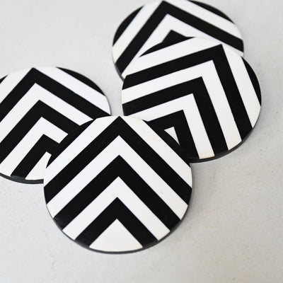 black & white coasters