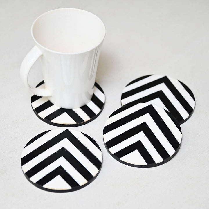 black & white coasters
