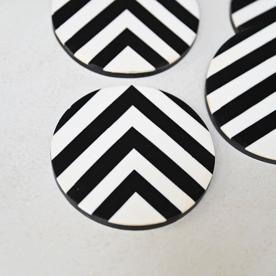 black & white coasters