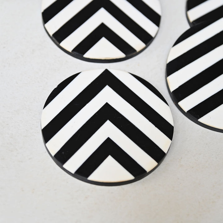 black & white coasters