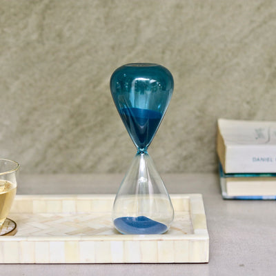 blue sand hourglass