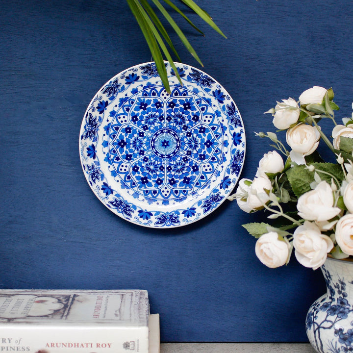 ceramic wall decorative plates with wooden stand