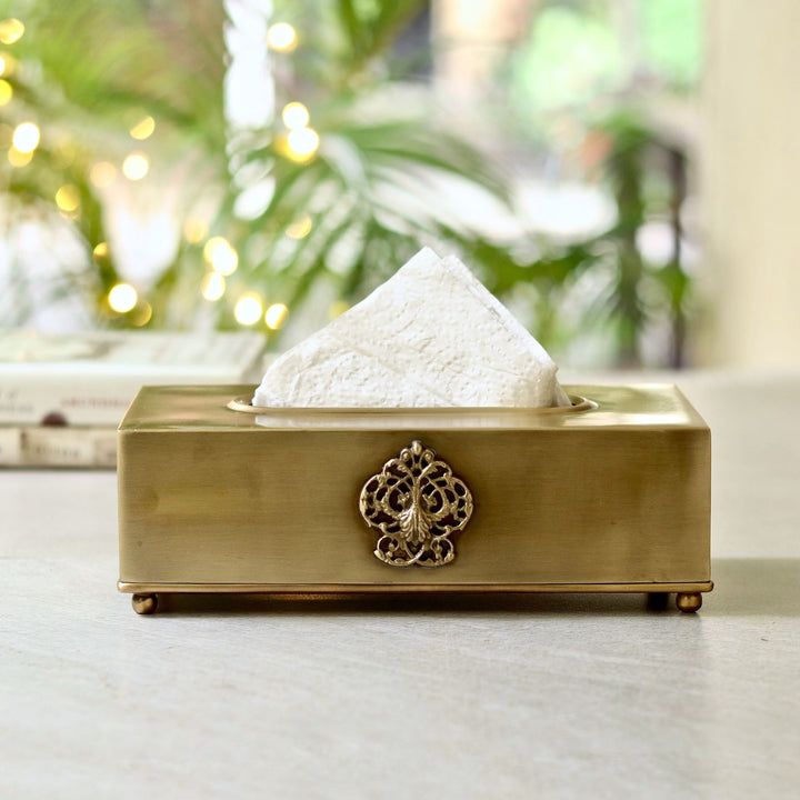 brass tissue box