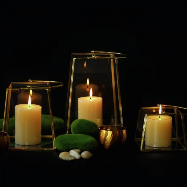 glass and brass lantern