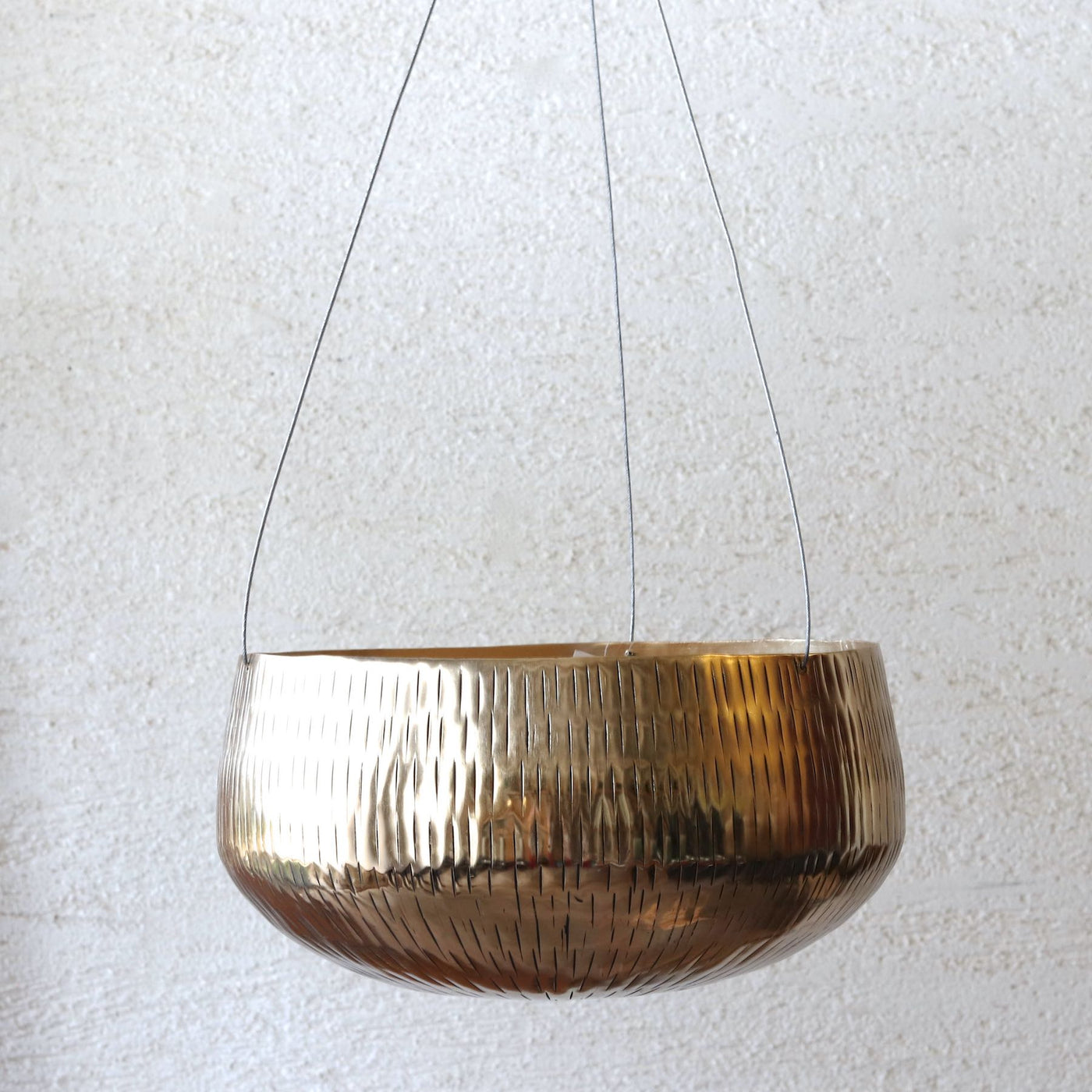 brass hanging metal planter