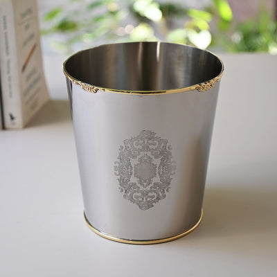 brass and stainless steel dustbin