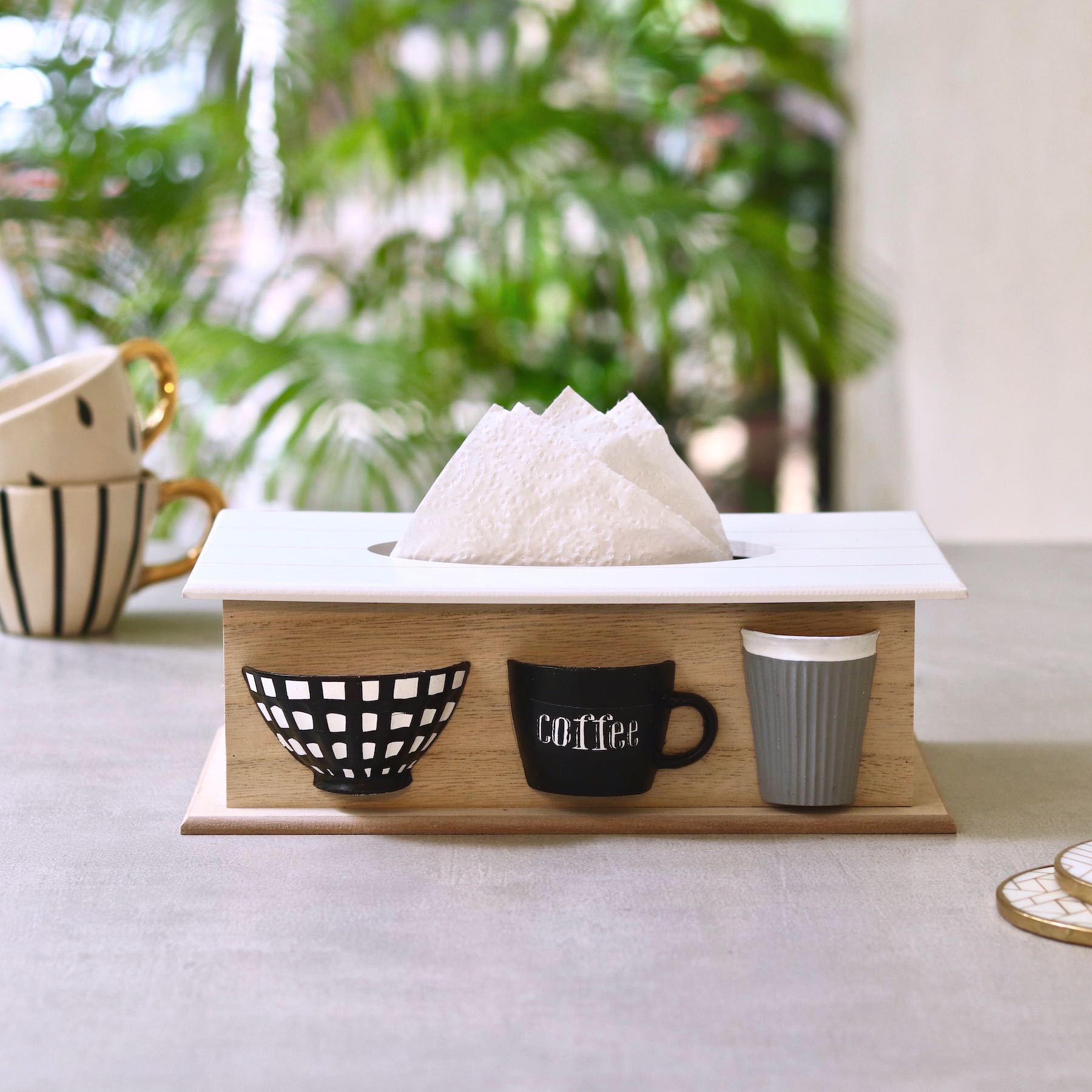 Tissue Box Buffet Cafe Tissue Box - unique wooden tissue box – Mora Taara