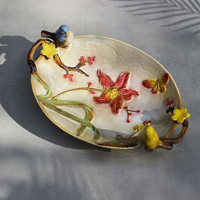 ceramic tray with floral design