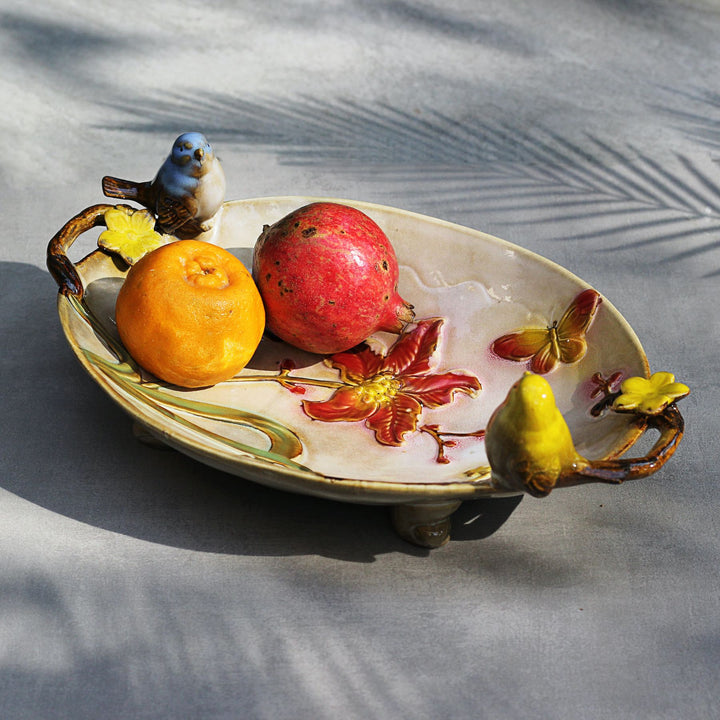 ceramic tray with floral design