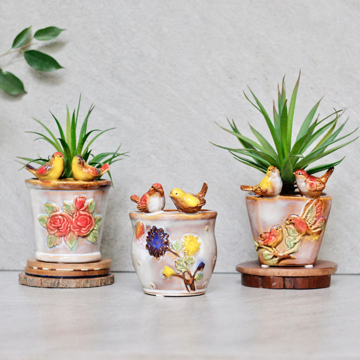 set of small ceramic pots