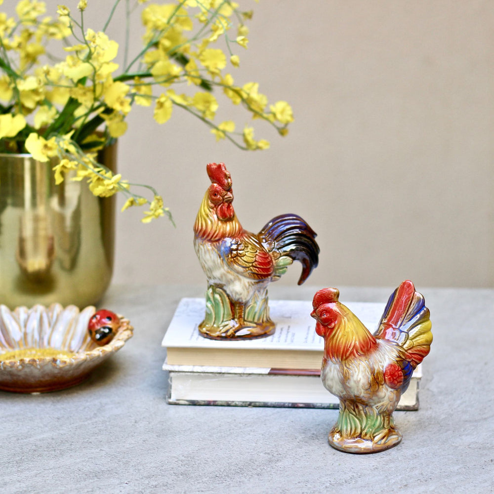 ceramic rooster showpiece