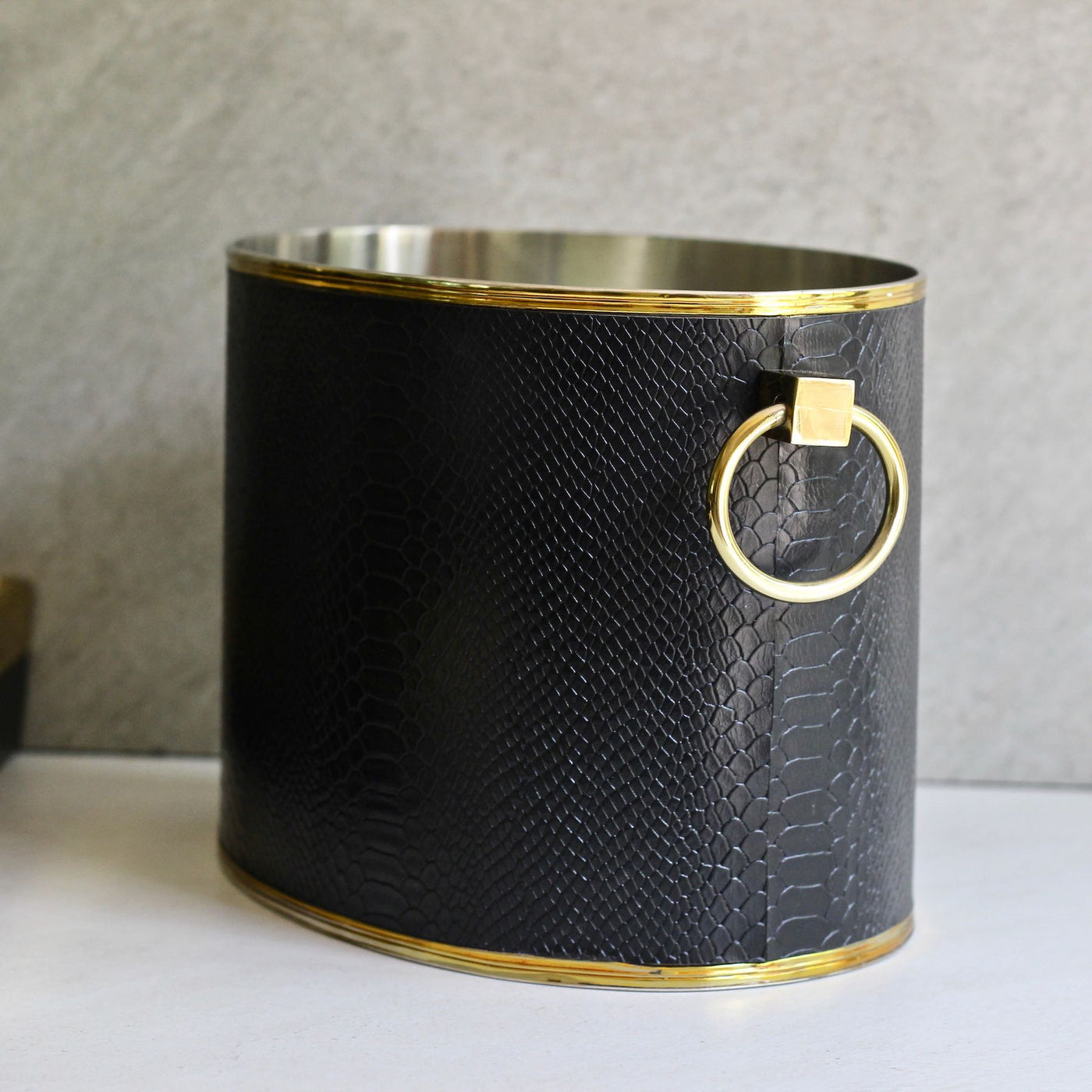Black Wine Cooler with Gold Lining – Mora Taara