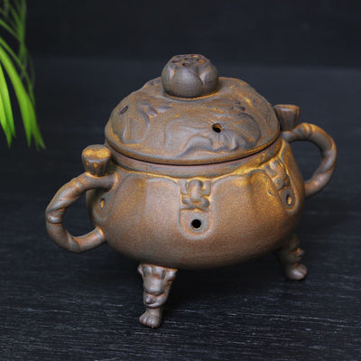 rust ceramic incense burner