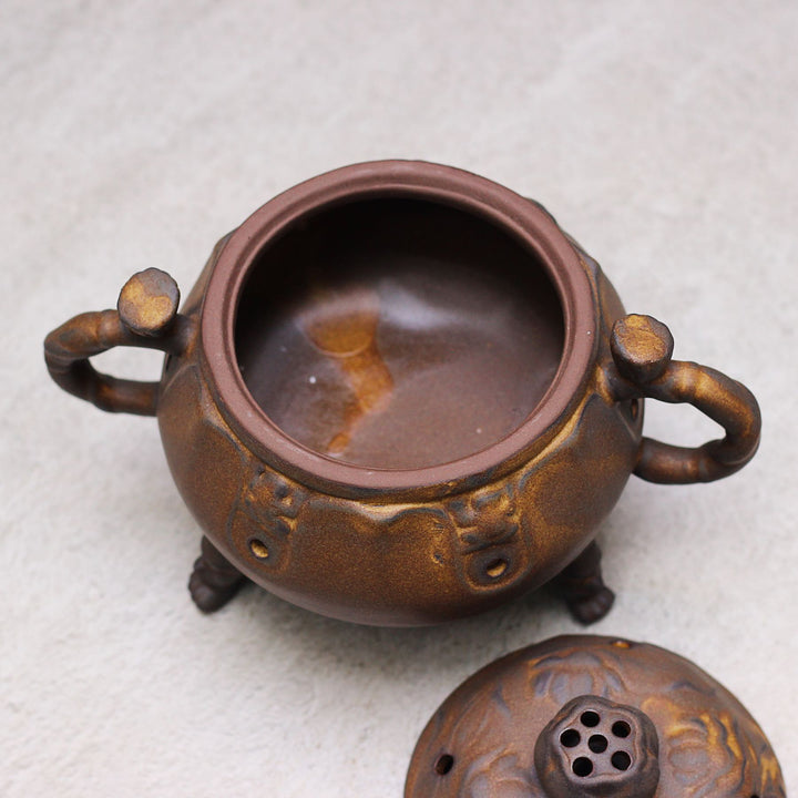 rust ceramic incense burner