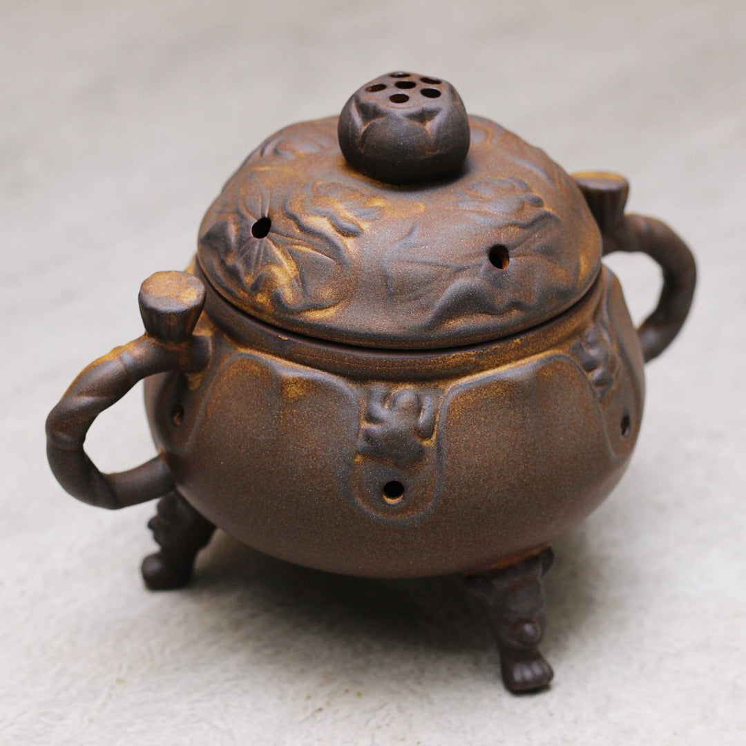 rust ceramic incense burner